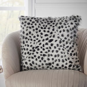 Win a luxury Black and White Leopard Print Goat Fur Cushion Cover this March!